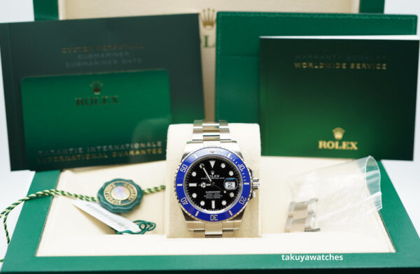 Rolex 126619LB SUBMARINER 41 18K WHITE GOLD BLUE BEZEL WARRANTY COMPLETE SET - Image 2