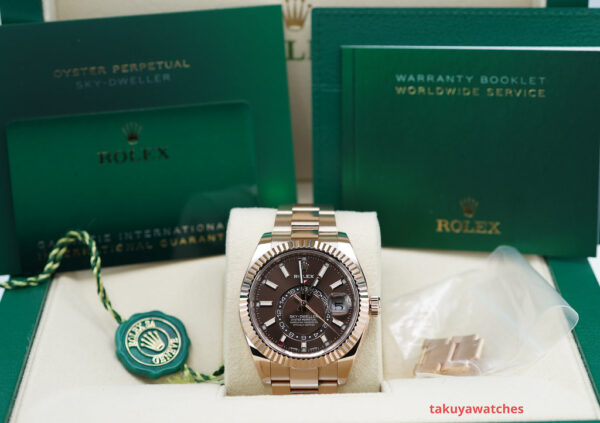 Rolex 326935 SKY-DWELLER 18K ROSE GOLD CHOCOLATE DIAL 2021 COMPLETE SET - Image 2
