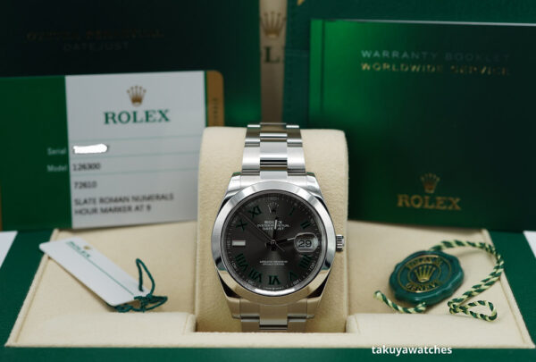 Rolex 126300 DATEJUST 41 WIMBLEDON DIAL OYSTER BAND 2020 WARRANTY FULL SET - Image 2