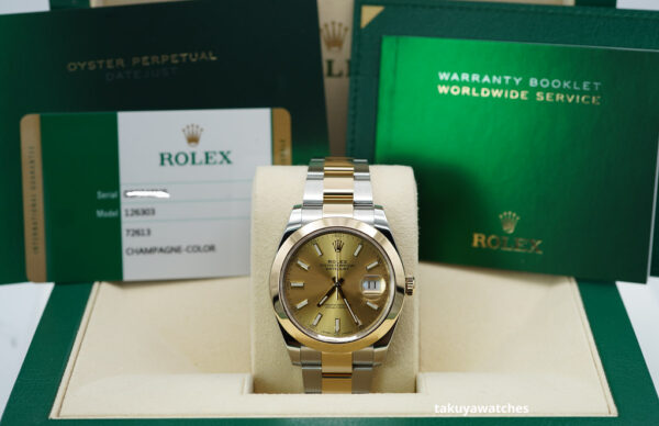 Rolex 126303 DATEJUST 41 18K YELLOW GOLD STAINLESS STEEL CHAMPAGNE DIAL - Image 2