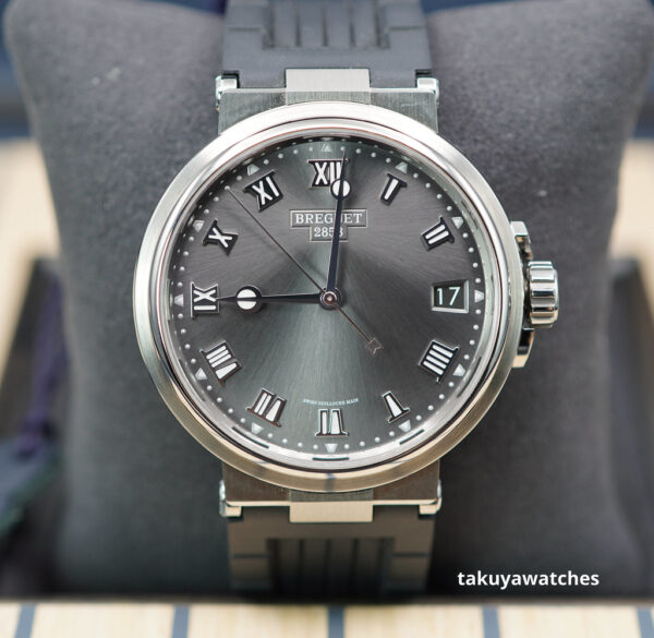 NEW BREGUET MARINE 5517 TITANIUM SLATE GREY DIAL RUBBER STRAP 2023 FULL SET