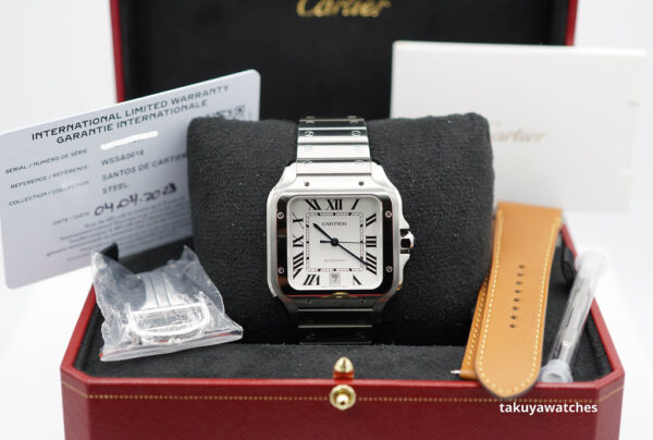 Cartier SANTOS DE CARTIER LARGE MODEL AUTOMATIC SILVER DIAL 2023 FULL SET - Image 2