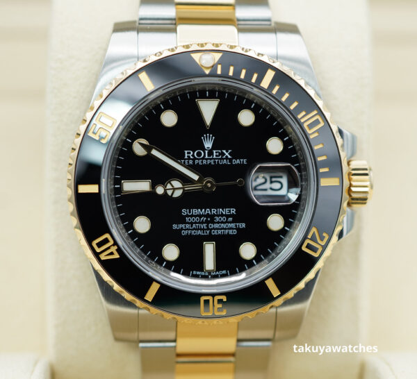 Rolex 116613LN SUBMARINER 40MM 18K TWO TONE BLACK DIAL RSC SERVICED WARRANTY