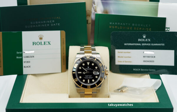 Rolex 116613LN SUBMARINER 40MM 18K TWO TONE BLACK DIAL RSC SERVICED WARRANTY - Image 2