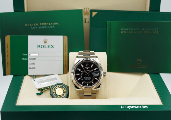 Rolex 326934 SKY-DWELLER STEEL BLACK DIAL OYSTER BRACELET COMPLETE SET - Image 2