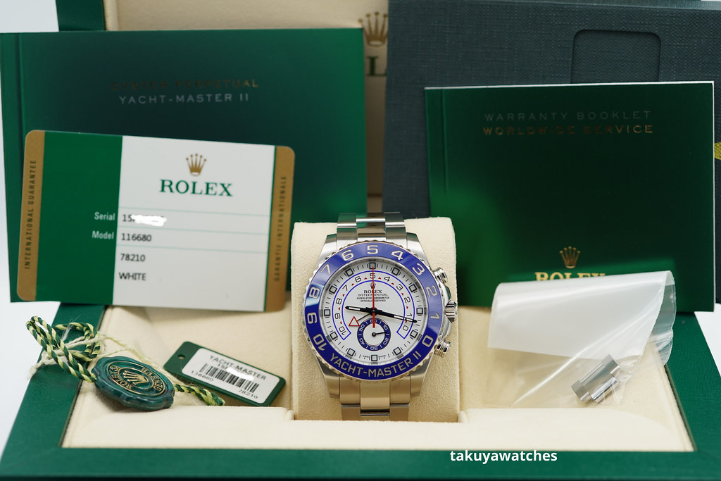 MINT Rolex 116680 YACHTMASTER II STAINLESS STEEL BLUE HANDS 2018