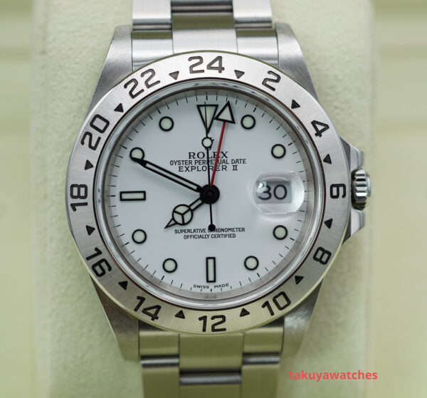 Rolex 16570 EXPLORER II 40MM POLAR WHITE DIAL LUG HOLES A SERIAL BOX PAPER