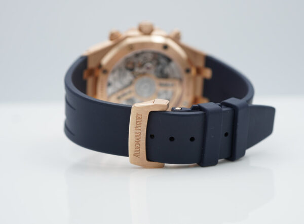 Audemars PIGUET ROYAL OAK CHRONOGRAPH 26240OR 18K ROSE GOLD BLUE DIAL 2023 FULL SET - Image 7