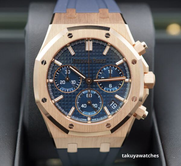 Audemars PIGUET ROYAL OAK CHRONOGRAPH 26240OR 18K ROSE GOLD BLUE DIAL 2023 FULL SET