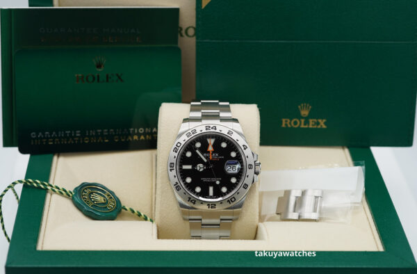 Rolex 216570 EXPLORER 2 BLACK DIAL 42MM 2021 WARRANTY BOXES PAPERS - Image 2