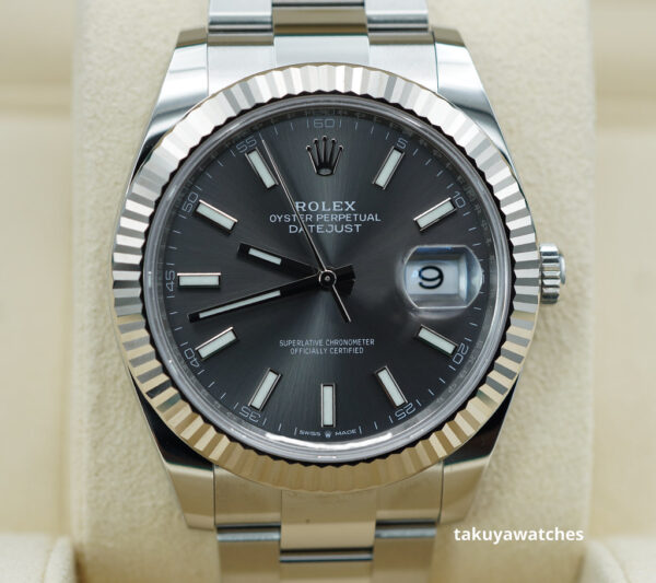 Rolex 126334 DATEJUST 41 FLUTED BEZEL SLATE STICKS DIAL OYSTER 2023 FULL SET
