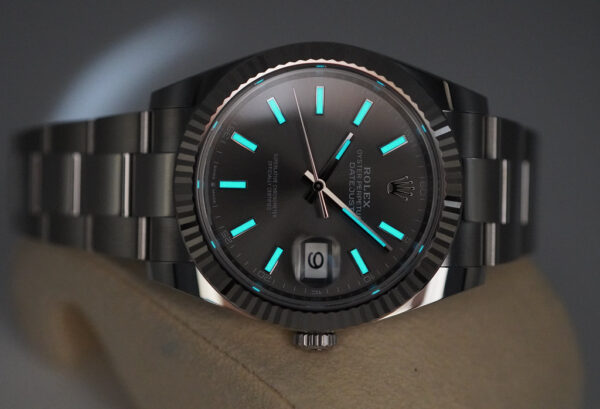 Rolex 126334 DATEJUST 41 FLUTED BEZEL SLATE STICKS DIAL OYSTER 2023 FULL SET - Image 11