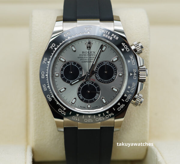 Rolex 116519LN DAYTONA 18K WHITE GOLD OYSTERFLEX STEEL DIAL COMPLETE SET