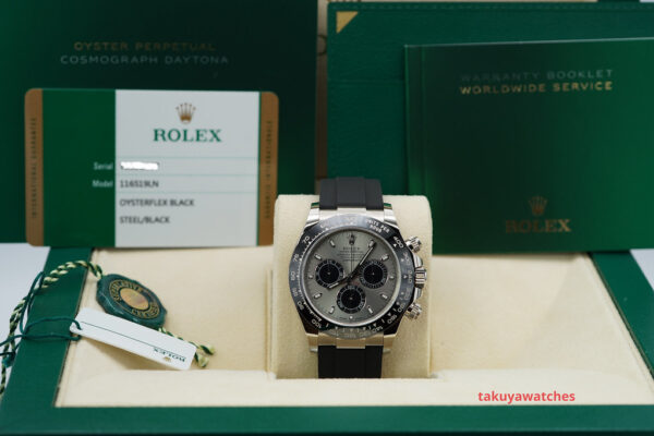 Rolex 116519LN DAYTONA 18K WHITE GOLD OYSTERFLEX STEEL DIAL COMPLETE SET - Image 2