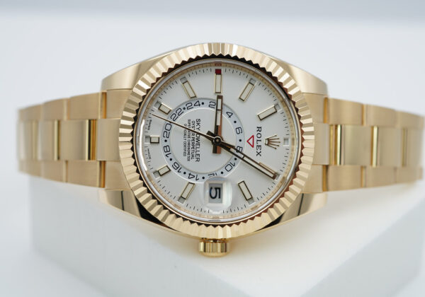 Rolex 326938 SKY-DWELLER 18K YELLOW GOLD WHITE STICK DIAL 2021 FULL SET - Image 9