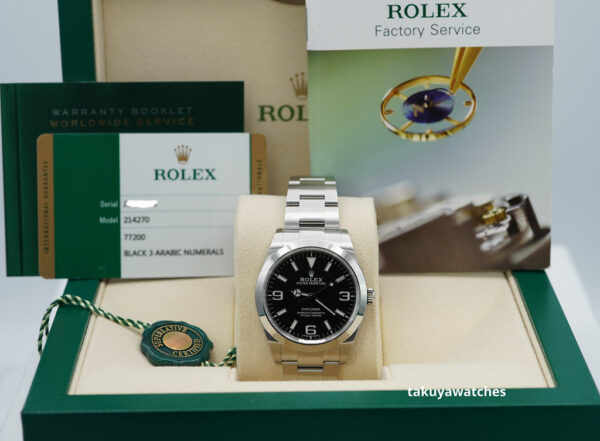 Rolex 214270 EXPLORER I FULL LUME DIAL 39MM 2019 BOXES PAPERS - Image 2