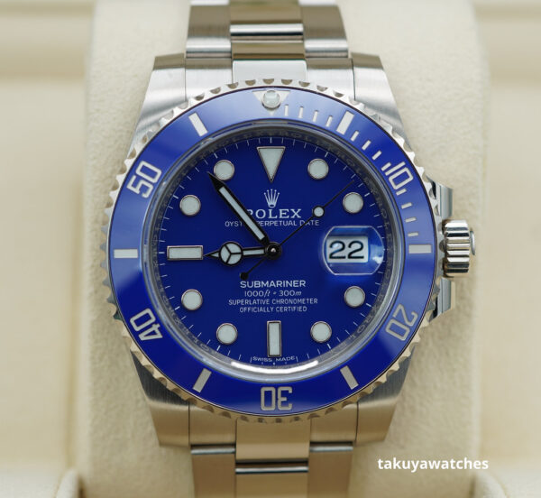 Rolex 116619LB SUBMARINER WHITE GOLD BLUE DIAL SMURF 2020 WARRANTY FULL SET