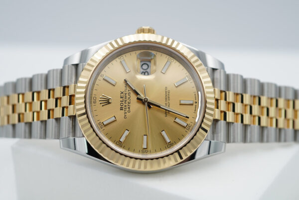 Rolex 126333 DATEJUST 41 YELLOW GOLD STEEL CHAMPAGNE DIAL JUBILEE BAND 2023 FULL SET - Image 10