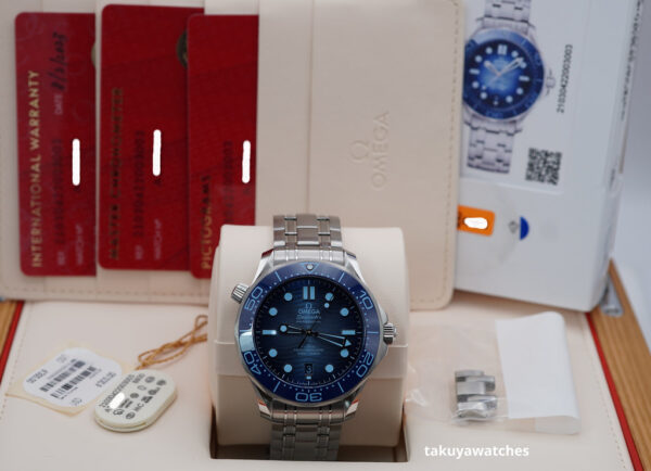 OMEGA SEAMASTER 75th ANNIVERSARY DIVER 300M SUMMER BLUE 2023 FULL SET - Image 2