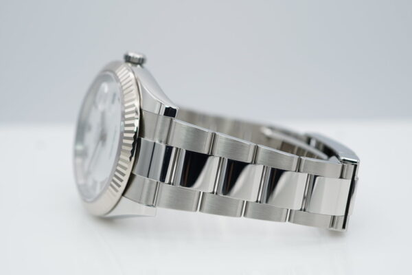 Rolex 126334 DATEJUST 41 FLUTED BEZEL WHITE ROMAN DIAL OYSTER 2021 FULL SET - Image 5