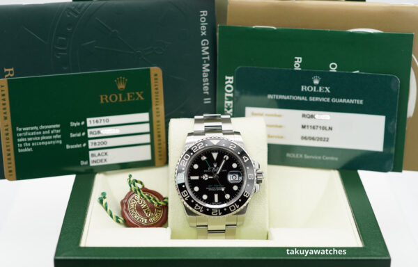 Rolex 116710LN GMT MASTER II STEEL BLACK CERAMIC BEZEL RSC SERVICED FULL SET - Image 2