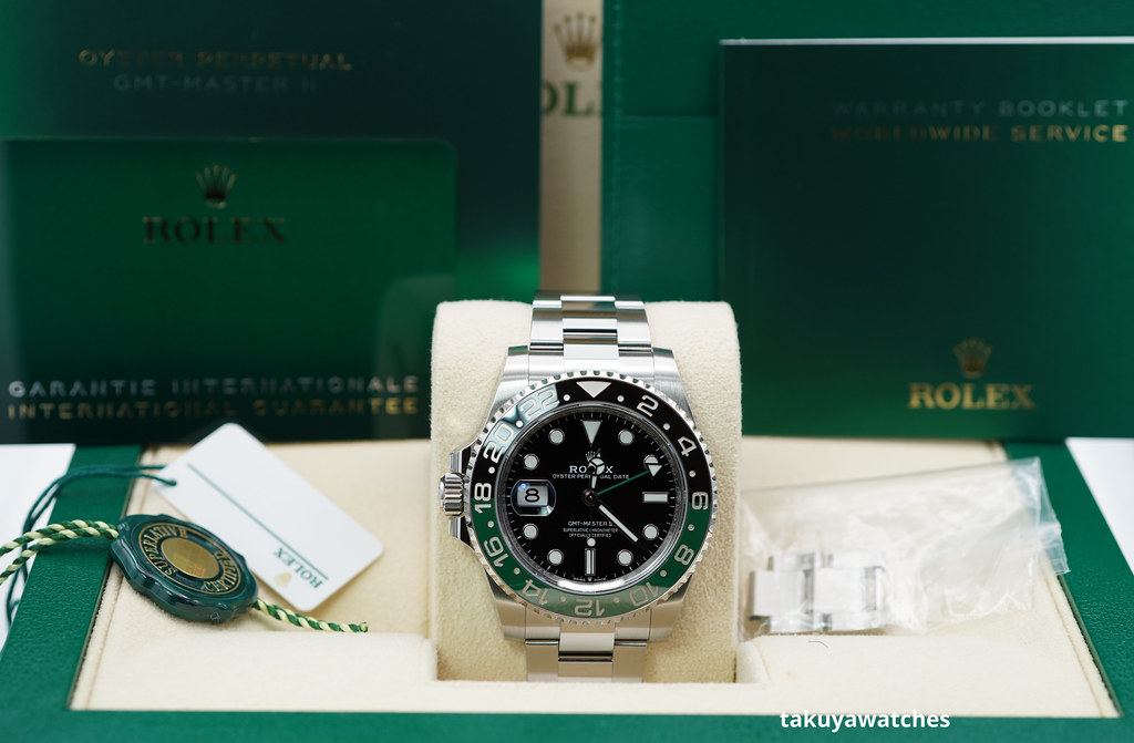 Rolex 126720VTNR GMT MASTER 2 LEFTY SPRITE GREEN BLACK BEZEL OYSTER ...