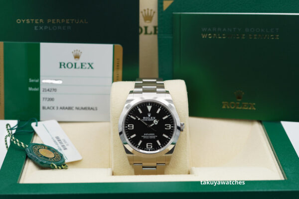 Rolex 214270 EXPLORER I FULL LUME DIAL 39MM 2020 WARRANTY COMPLETE SET - Image 2