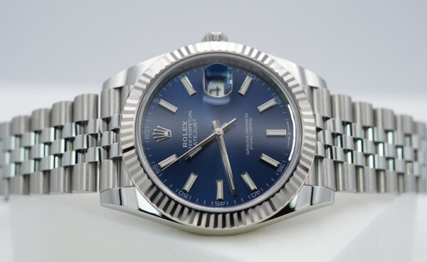 Rolex 126334 DATEJUST 41 FLUTED BEZEL BLUE STICK DIAL JUBILEE 2021 COMPLETE SET - Image 10
