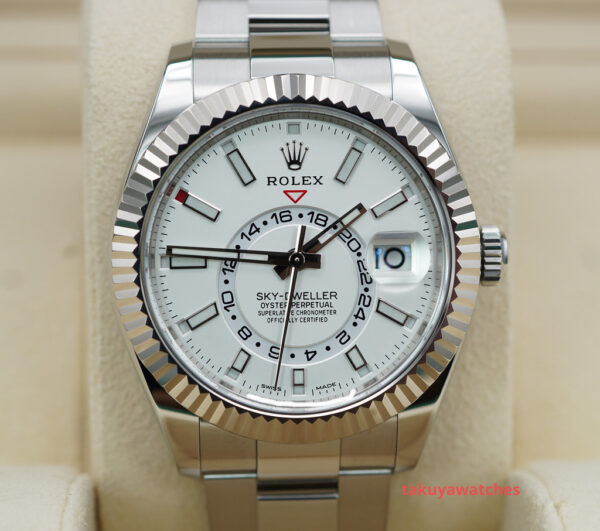 Rolex 326934 SKY-DWELLER WHITE DIAL OYSTER BRACELET 2023 WARRANTY FULL SET