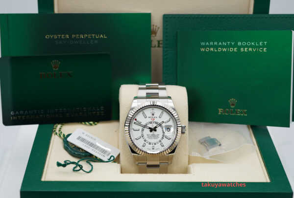 Rolex 326934 SKY-DWELLER WHITE DIAL OYSTER BRACELET 2023 WARRANTY FULL SET - Image 2