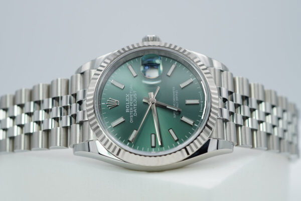 Rolex 126234 DATEJUST 36 FLUTED BEZEL MINT GREEN DIAL JUBILEE BAND 2022 FULL SET - Image 10