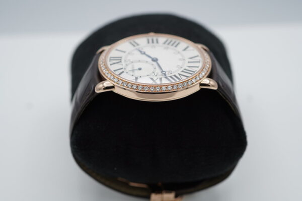 Cartier RONDE LOUIS XL PINK GOLD DIAMOND BEZEL SILVER DIAL 2022 BOX PAPERS - Image 4