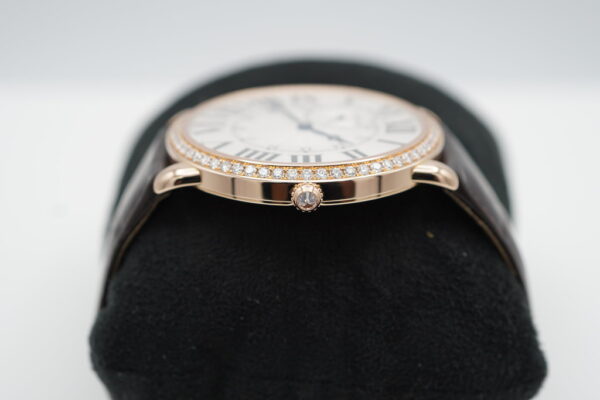 Cartier RONDE LOUIS XL PINK GOLD DIAMOND BEZEL SILVER DIAL 2022 BOX PAPERS - Image 3