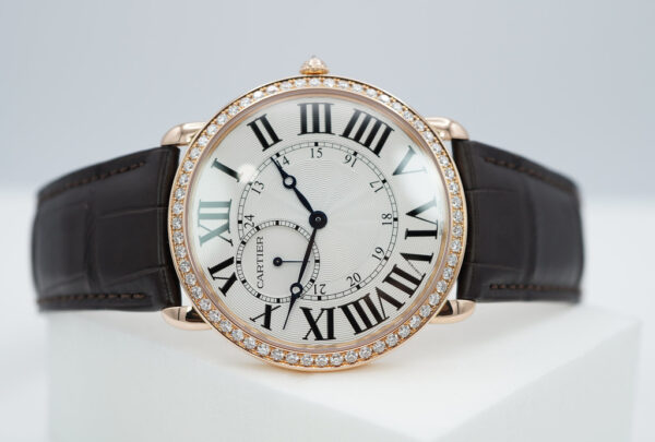 Cartier RONDE LOUIS XL PINK GOLD DIAMOND BEZEL SILVER DIAL 2022 BOX PAPERS - Image 11