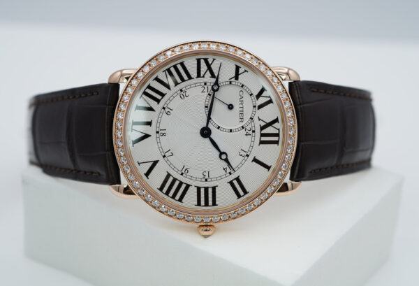 Cartier RONDE LOUIS XL PINK GOLD DIAMOND BEZEL SILVER DIAL 2022 BOX PAPERS - Image 10