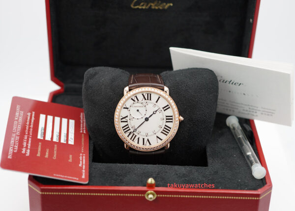 Cartier RONDE LOUIS XL PINK GOLD DIAMOND BEZEL SILVER DIAL 2022 BOX PAPERS - Image 2