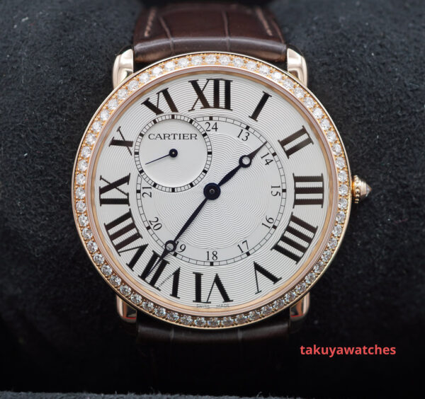 Cartier RONDE LOUIS XL PINK GOLD DIAMOND BEZEL SILVER DIAL 2022 BOX PAPERS