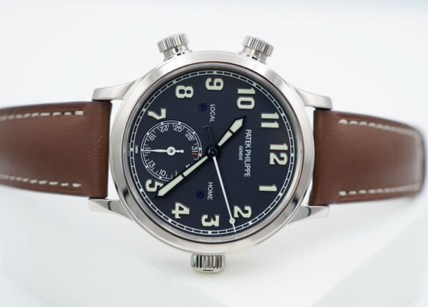 Patek PHILIPPE 7234G WHITE GOLD CALATRAVA PILOT TRAVEL TIME BLUE DIAL FULL SET - Image 9