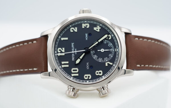 Patek PHILIPPE 7234G WHITE GOLD CALATRAVA PILOT TRAVEL TIME BLUE DIAL FULL SET - Image 10