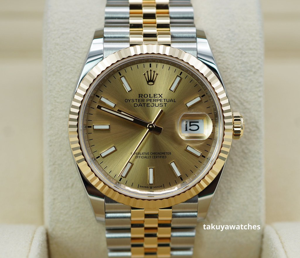 Rolex Datejust 41 NEW 2023 Two Tone Yellow Gold Silver Stick Dial Jubilee  Bracelet Fluted Bezel