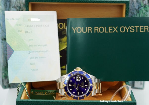 Rolex 16613LB SUBMARINER YELLOW GOLD STEEL BLUE DIAL D SERIAL FULL SET - Image 2