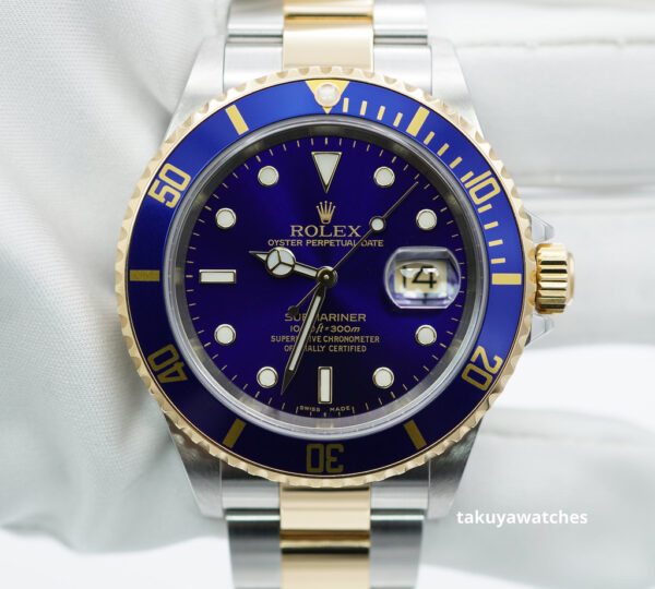 Rolex 16613LB SUBMARINER YELLOW GOLD STEEL BLUE DIAL D SERIAL FULL SET