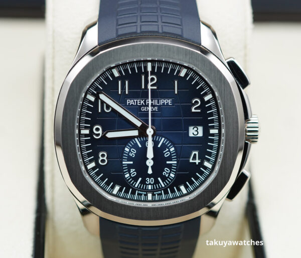 Patek PHILIPPE 5968G AQUANAUT CHRONOGRAPH WHITE GOLD BLUE DIAL 2023 FULL SET