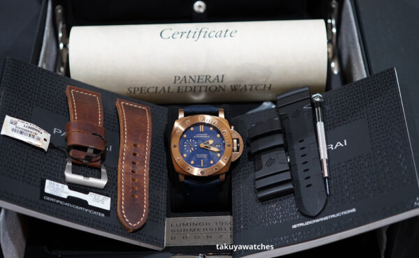 PANERAI PAM 671 LUMINOR 1950 SUBMERSIBLE BRONZO BLUE DIAL 47MM LIMITED EDITION FULL SET - Image 2