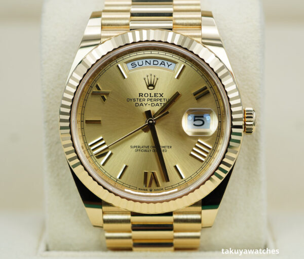 Rolex 228238 DAY DATE 40 YELLOW GOLD CHAMPAGNE ROMAN DIAL 2021 FULL SET