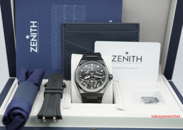 ZENITH DEFY SKYLINE BLACK CERAMIC SKELETON 2023 MODEL COMPLETE SET - Image 2