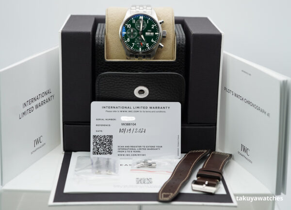 IWC IW388104 PILOT's WATCH CHRONOGRAPH 41 GREEN DIAL WARRANTY FULL SET - Image 2