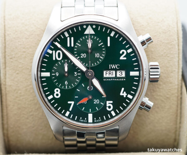 IWC IW388104 PILOT's WATCH CHRONOGRAPH 41 GREEN DIAL WARRANTY FULL SET