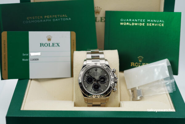 Rolex 116509 COSMOGRAPH DAYTONA WHITE GOLD SILVER DIAL 2018 BOX PAPER - Image 2