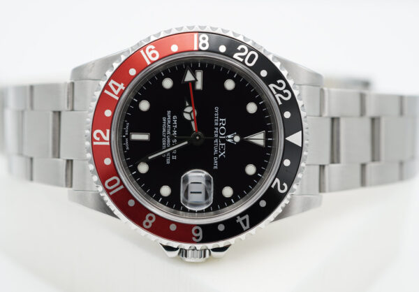 Rolex 16710 GMT MASTER II COKE SERIF FAT FONT BEZEL EXTRA PEPSI INSERT FULL SET - Image 9